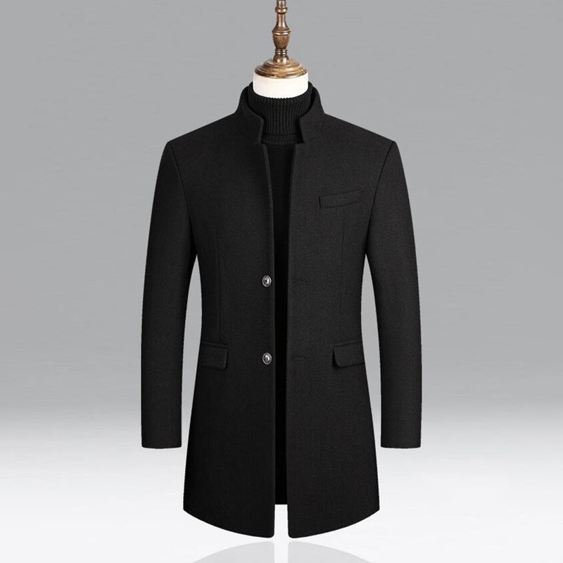 Modern Long Men's Coat - Alexander-Burgundy-M-State of Style