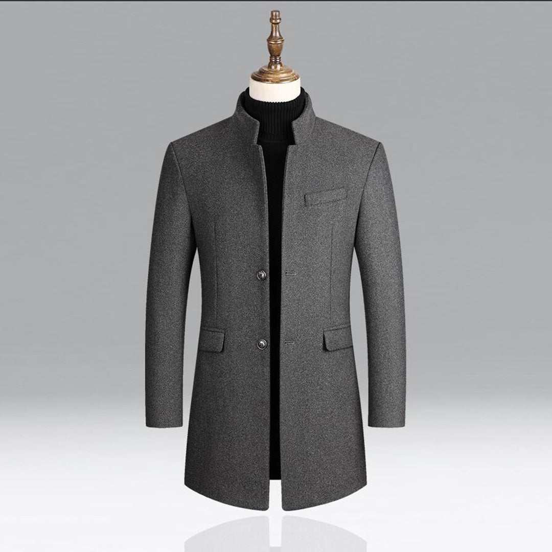 Modern Long Men's Coat - Alexander-Burgundy-M-State of Style