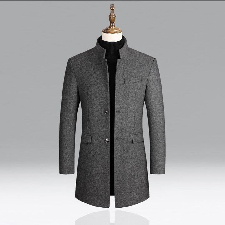 Modern Long Men's Coat - Alexander-Burgundy-M-State of Style