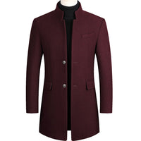 Modern Long Men's Coat - Alexander-Burgundy-M-State of Style