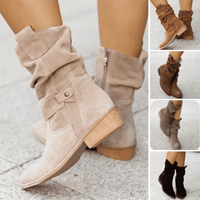 Modern Low Heel Suede Boots - Nova-Brown-3.5-State of Style