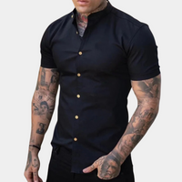 Modern Men's Shirt with Short Sleeves – Dante-Black-S-State of Style