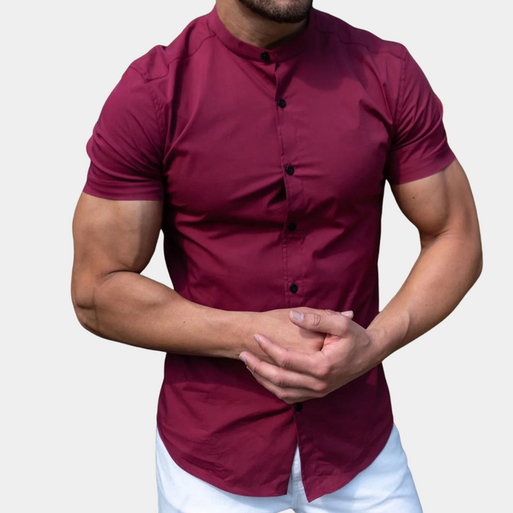 Modern Men's Shirt with Short Sleeves – Dante-Red-S-State of Style