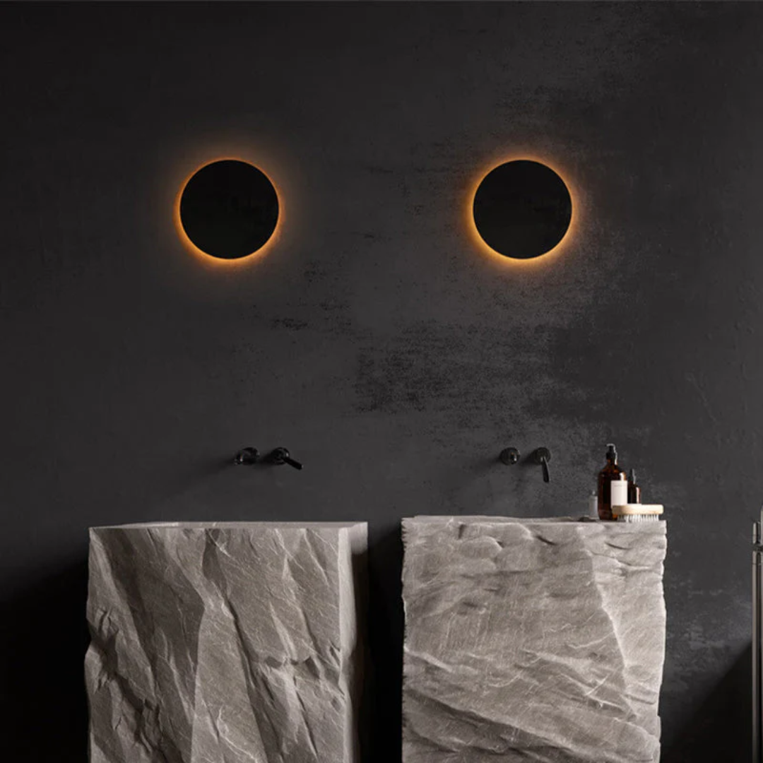 Modern Minimalist LED Wall Lamp - Zenith-Black-Warm White-Round Small-State of Style