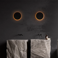 Modern Minimalist LED Wall Lamp - Zenith-Black-Warm White-Round Small-State of Style