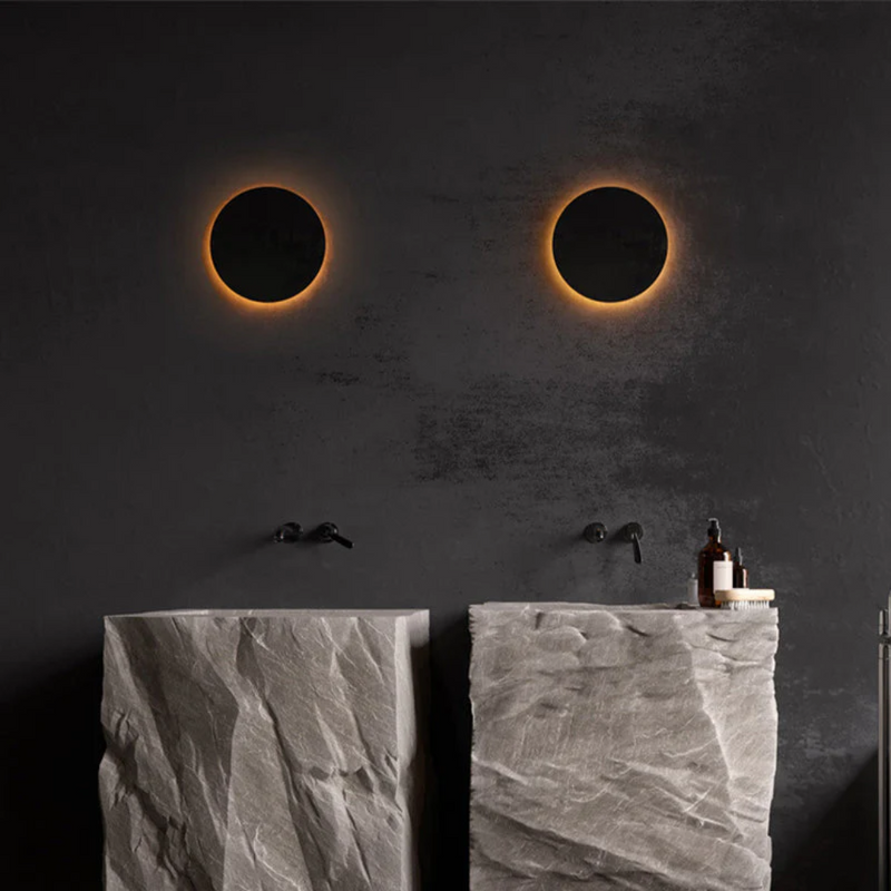 Modern Minimalist LED Wall Lamp - Zenith-Black-Warm White-Round Small-State of Style