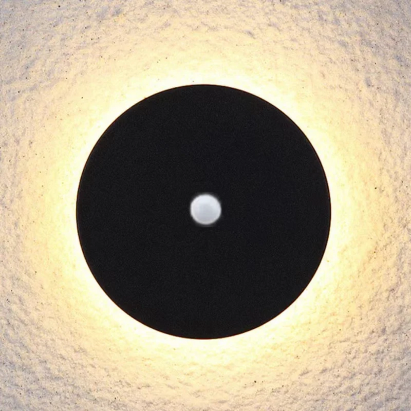 Modern Minimalist LED Wall Lamp - Zenith-Black-Warm White with Motion Sensor-Round Small-State of Style