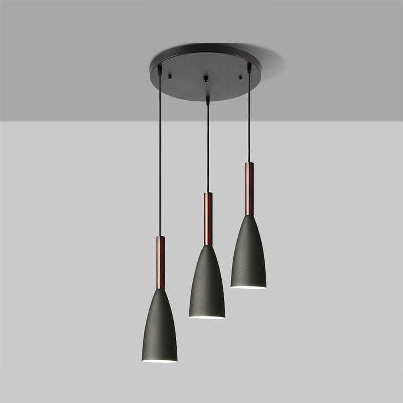 Modern Pendant Lamp Set - Lars-3 Round Black-State of Style