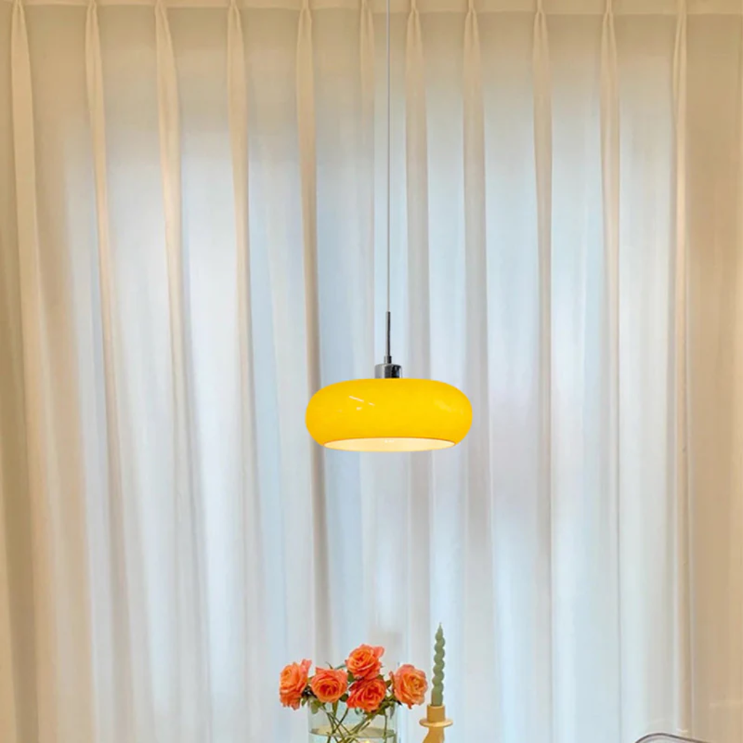Modern Round LED Pendant Light - RadianceOrb-Orange-State of Style