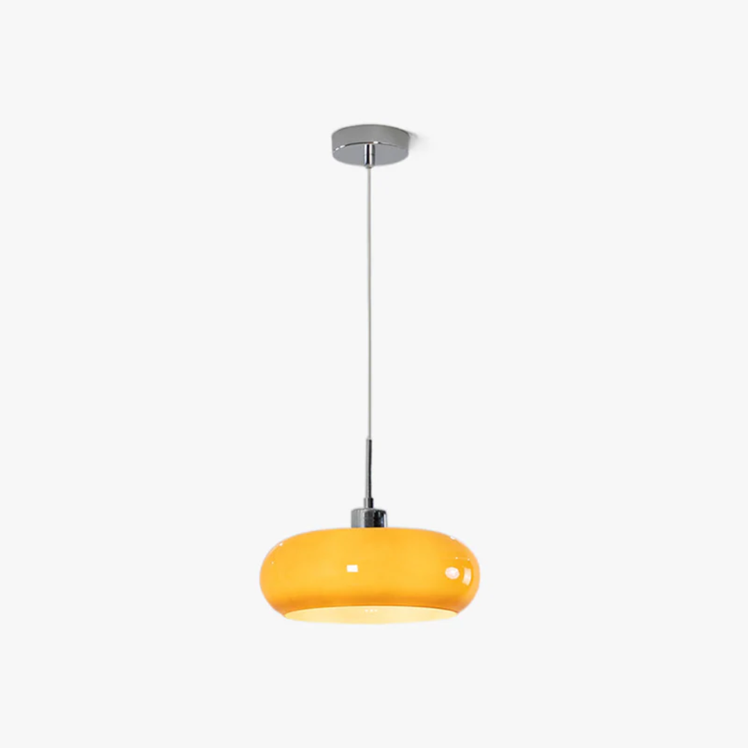 Modern Round LED Pendant Light - RadianceOrb-Orange-State of Style