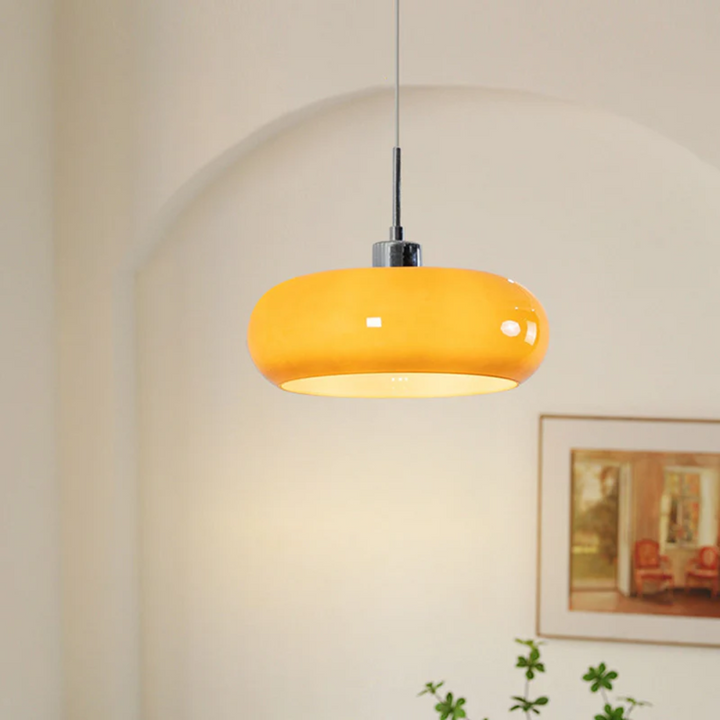 Modern Round LED Pendant Light - RadianceOrb-Orange-State of Style