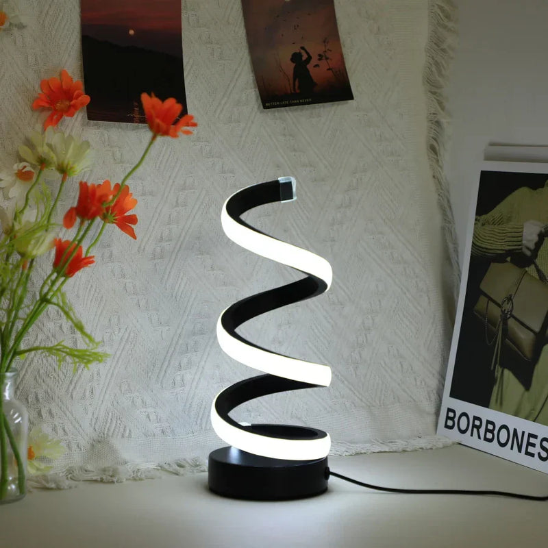 Modern S-shaped Desk Lamp - FlexiGlow-Black-State of Style