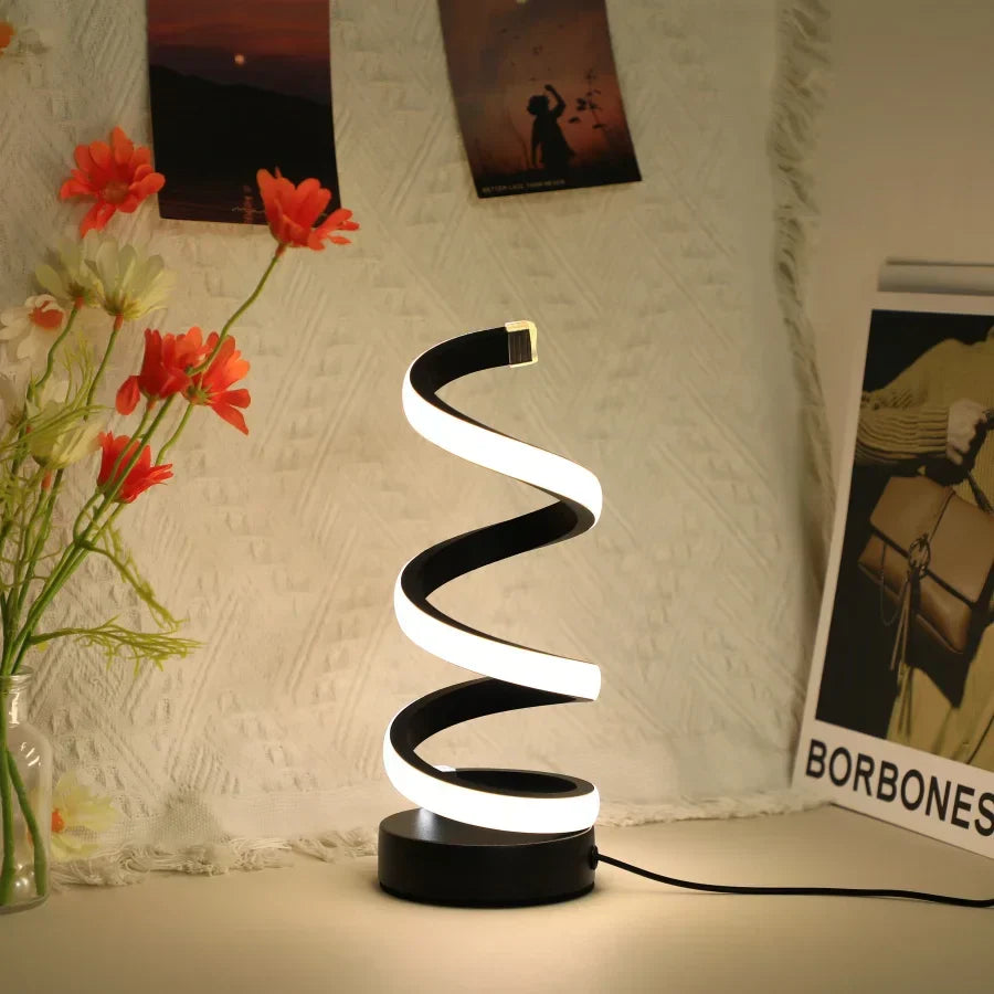 Modern S-shaped Desk Lamp - FlexiGlow-Black-State of Style
