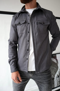 Modern Shirt Jacket for Men – Elias-Dark grey-S-State of Style