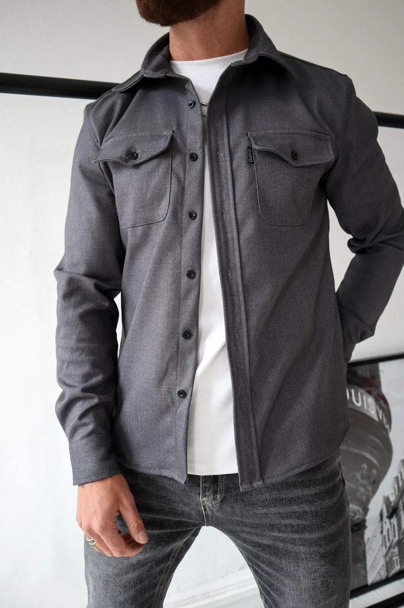 Modern Shirt Jacket for Men – Elias-Dark grey-S-State of Style