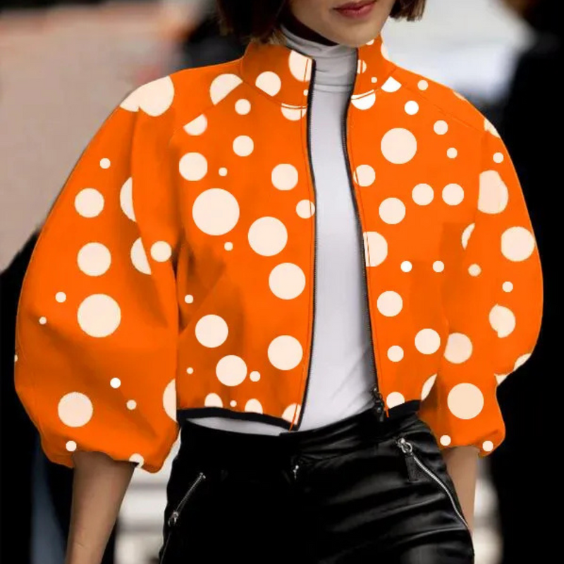 Modern Short Women's Coat - Vesper-Orange-XS-State of Style