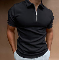 Modern Slim Fit Polo with Zip (Buy 1, Get 1 Free) - VestoZip™ Men's Polo-Black-S-State of Style