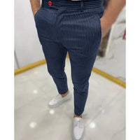 Modern Slim Striped Trousers | Stylish & Comfortable-Blue-S-State of Style