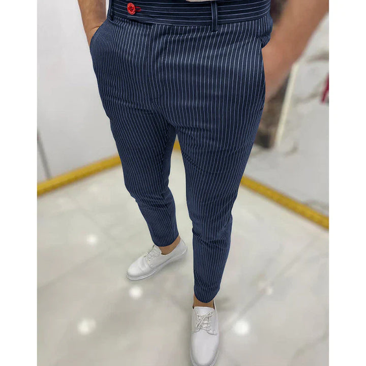 Modern Slim Striped Trousers | Stylish & Comfortable-Blue-S-State of Style