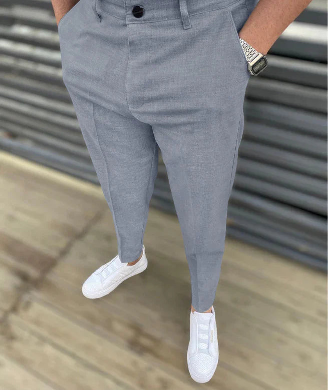 Modern Slim Striped Trousers | Stylish & Comfortable-Gray-S-State of Style