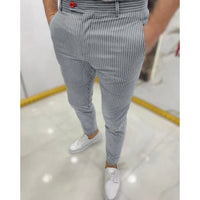 Modern Slim Striped Trousers | Stylish & Comfortable-Gray Stripes-S-State of Style