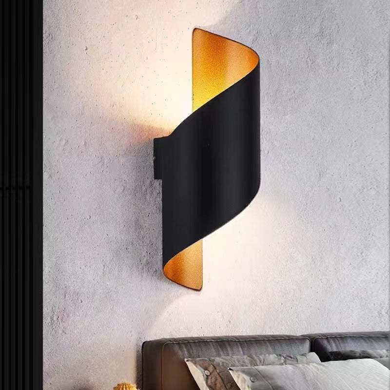 Modern Spiral LED Wall Lamp – TwistLight-Small-Black & Gold-State of Style