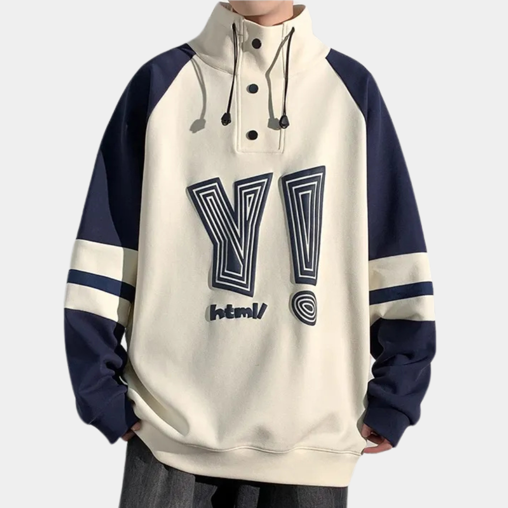 Modern Sweater with Stand-Up Collar for Men - Matteo-Beige-S-State of Style