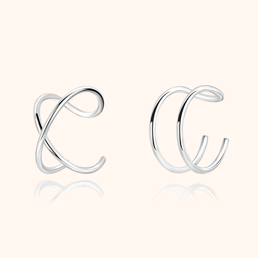 Modern U-Shaped Ear Clips - Nova-U and X-Silver-State of Style