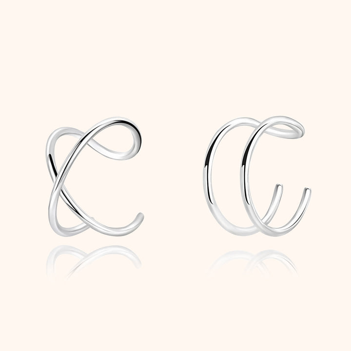 Modern U-Shaped Ear Clips - Nova-U and X-Silver-State of Style