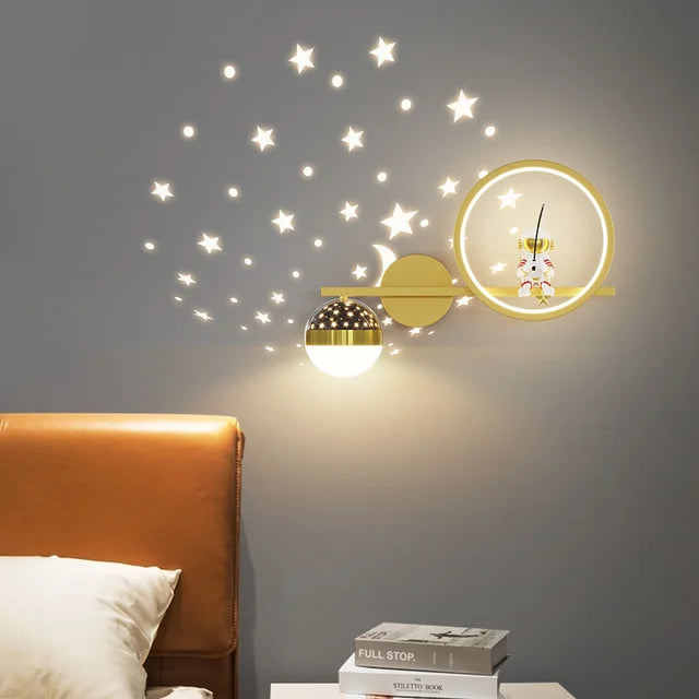 Modern Wall Lamp for Children's Rooms - TinyGlow-Black Right-Three Colours-State of Style