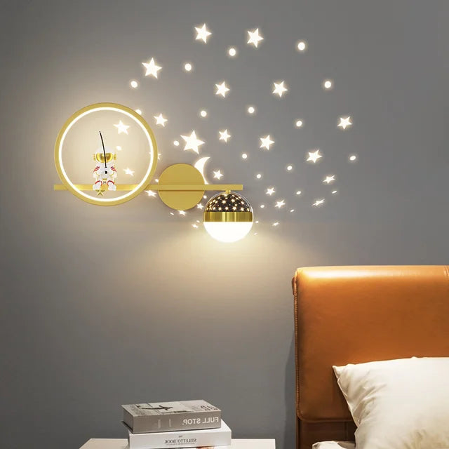 Modern Wall Lamp for Children's Rooms - TinyGlow-Gold Right-Three Colours-State of Style