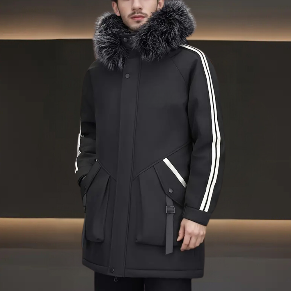 Modern Winter Jacket for Men - Maxim-Black-S-State of Style