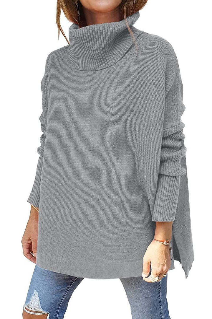 Warm Loose-Fitting Ladies' Sweater With Collar – Amara