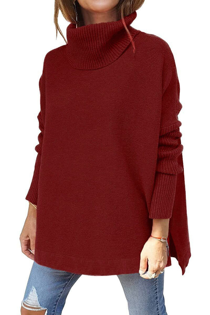 Warm Loose-Fitting Ladies' Sweater With Collar – Amara
