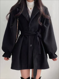 Ladies Wool Coat with Belt – Elvira
