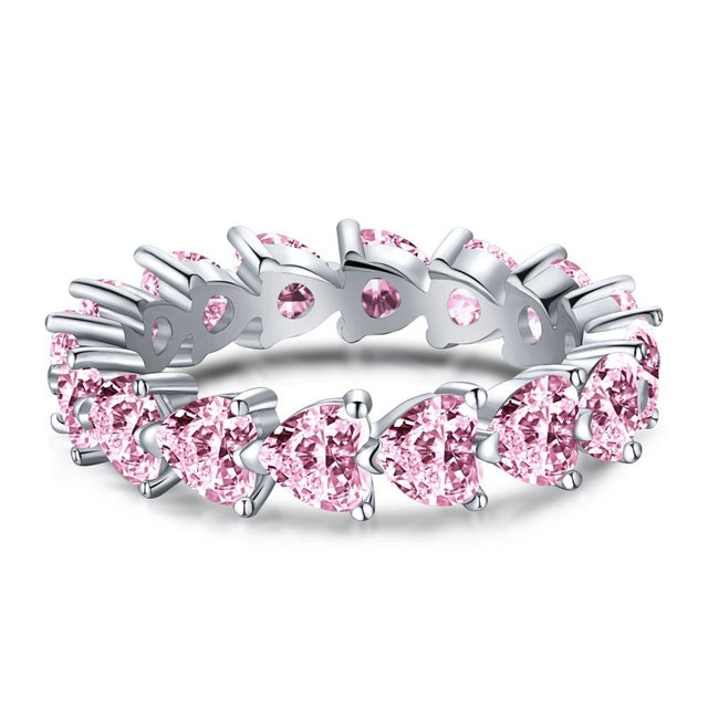 Moissanite Engagement Ring | Sparkling Elegance-Diameter (cm): 5.1-Pink-State of Style