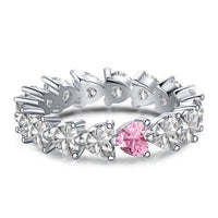 Moissanite Engagement Ring | Sparkling Elegance-Diameter (cm): 5.1-White/Pink-State of Style