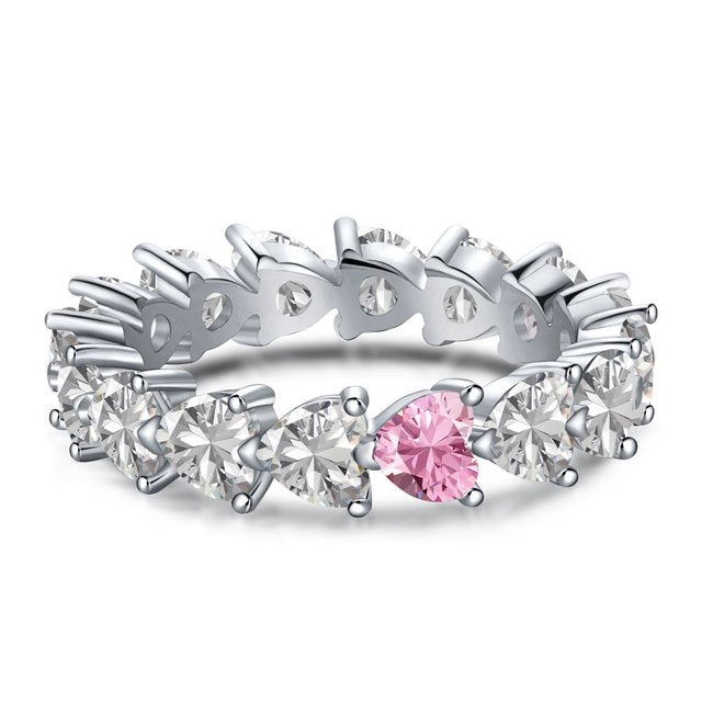 Moissanite Engagement Ring | Sparkling Elegance-Diameter (cm): 5.1-White/Pink-State of Style