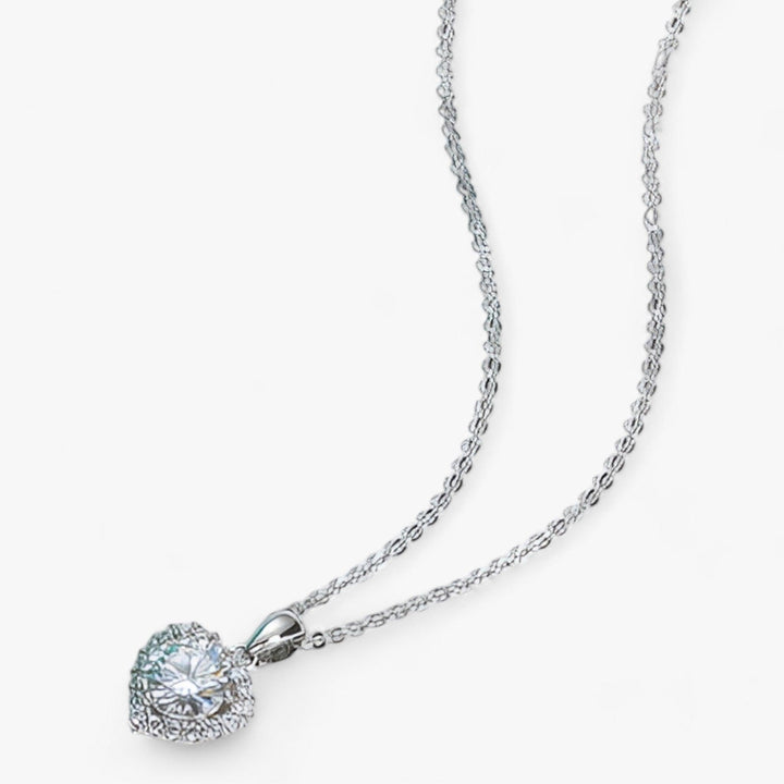 Moissanite Heart Hanger Necklace - Amouria-State of Style