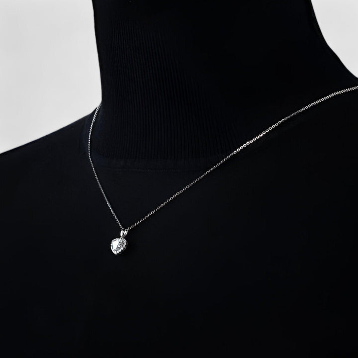 Moissanite Heart Hanger Necklace - Amouria-State of Style