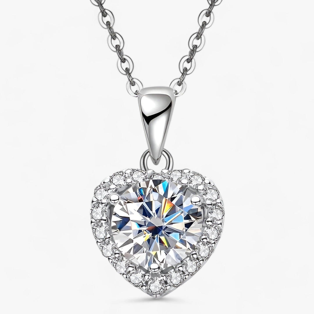 Moissanite Heart Pendant Necklace - Amouria-State of Style