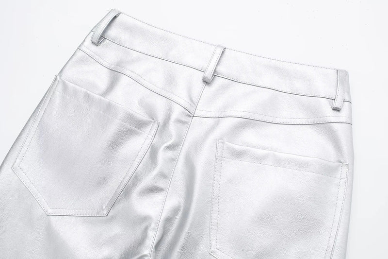 Monica Metallic Pants | Bold & Trendy Statement Trousers-S-State of Style