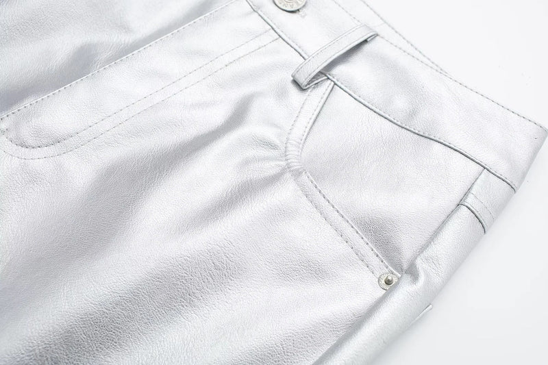 Monica Metallic Pants | Bold & Trendy Statement Trousers-S-State of Style