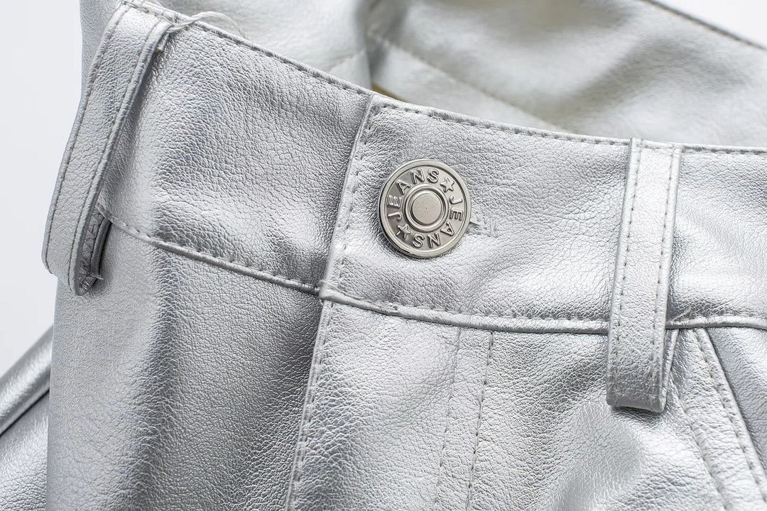 Monica Metallic Pants | Bold & Trendy Statement Trousers-S-State of Style