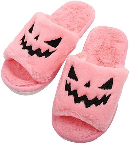 MonicasSlippers | Women's Spooky Halloween House Slippers-Pink-4.5-State of Style