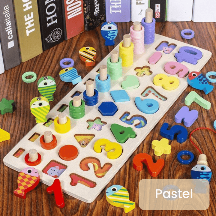 Montessori Toddler Activity Board - Wooden PlaySafari-Pastel XL-State of Style