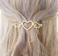 Moon Hair Clip | Stylish Round Moon Hairpin for Women-Gold Heart-State of Style