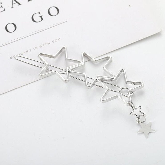 Moon Hair Clip | Stylish Round Moon Hairpin for Women-Gold Round-State of Style