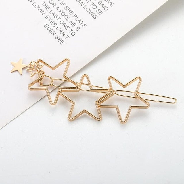 Moon Hair Clip | Stylish Round Moon Hairpin for Women-Gold Round-State of Style