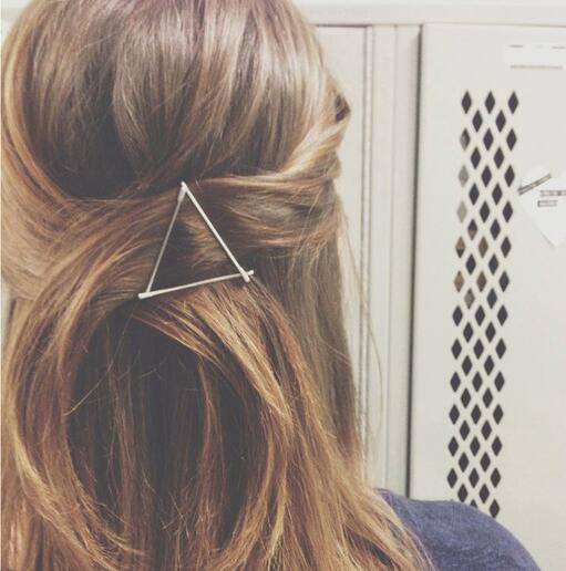Moon Hair Clip | Stylish Round Moon Hairpin for Women-Silver Triangle-State of Style